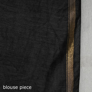 Black - Tie & Dye Chanderi Silk Shibori Saree with Zari Border 07