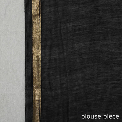 Black - Tie & Dye Chanderi Silk Shibori Saree with Zari Border 09