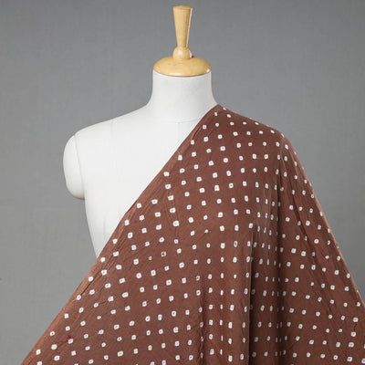 Brown - Kutch Tie-Dye Mul Cotton Bandhani Fabric 01