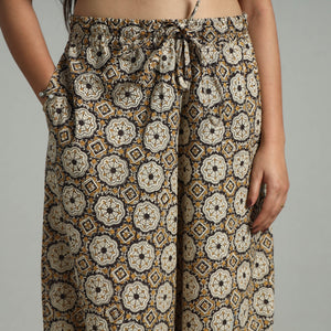 Brown - Bagru Block Print Cotton Elasticated Harem Pant 13