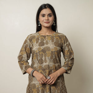 Brown - Akola Hand Block Printed Cotton Straight Kurta 23