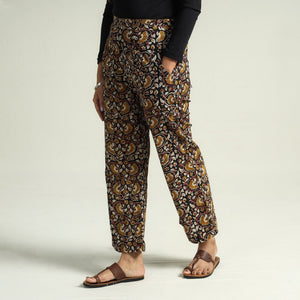 Black - Bagru Block Printed Cotton Elasticated Palazzo