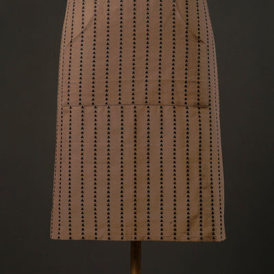 Brown - Jacquard Weave Cotton Apron with Pocket 07