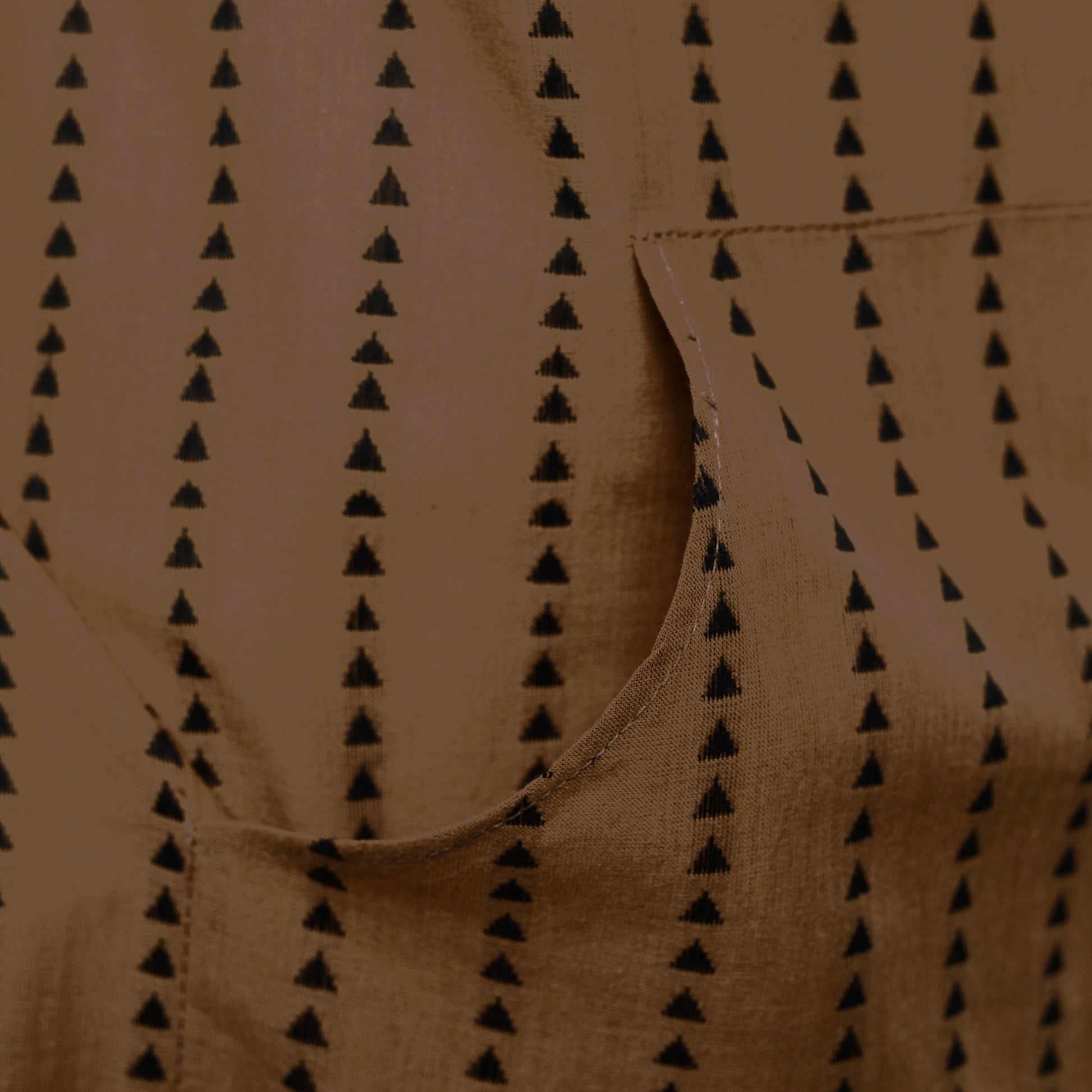 Brown - Jacquard Weave Cotton Apron with Pocket 07