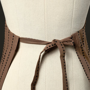 Brown - Jacquard Weave Cotton Apron with Pocket 07