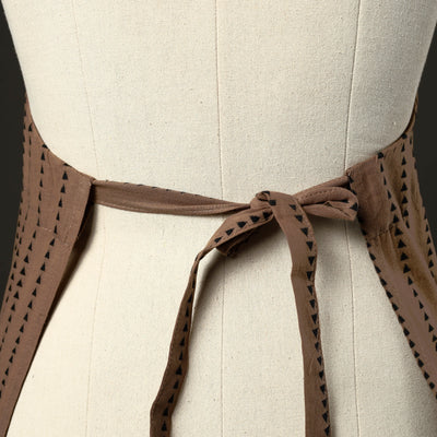 Brown - Jacquard Weave Cotton Apron with Pocket 07