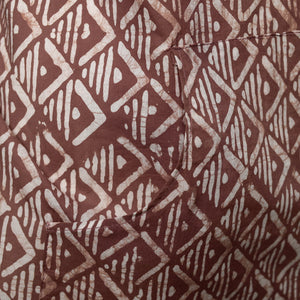 Brown - Hand Batik Print Cotton Apron with Pocket 09