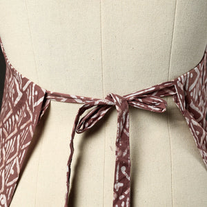 Brown - Hand Batik Print Cotton Apron with Pocket 09