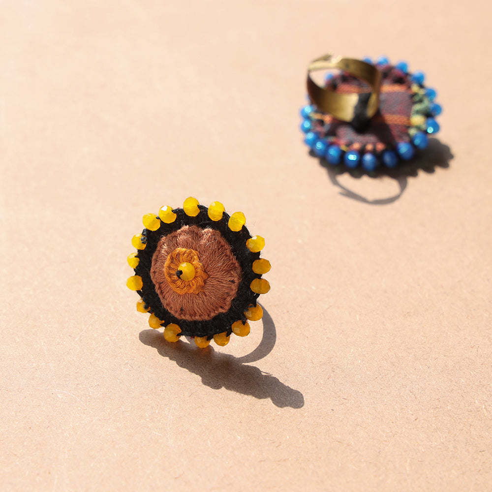 Beadwork & Embroidered Handmade Ring by Rangila Dhaga