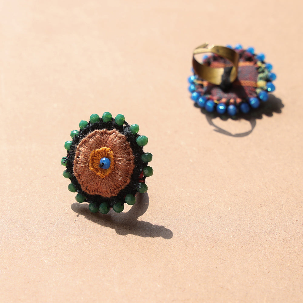 Beadwork & Embroidered Handmade Ring by Rangila Dhaga