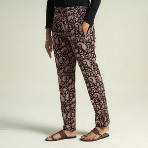 Black - Bagru Block Printed Cotton Tapered Pant