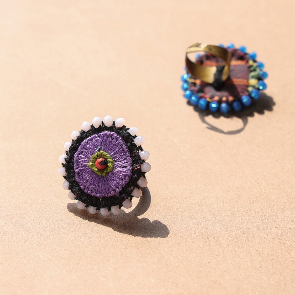 Beadwork & Embroidered Handmade Ring by Rangila Dhaga
