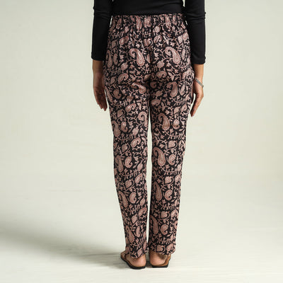 Black - Bagru Block Printed Cotton Tapered Pant