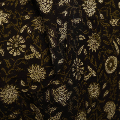 Black - Bagru Block Print Cotton Apron with Pocket 13
