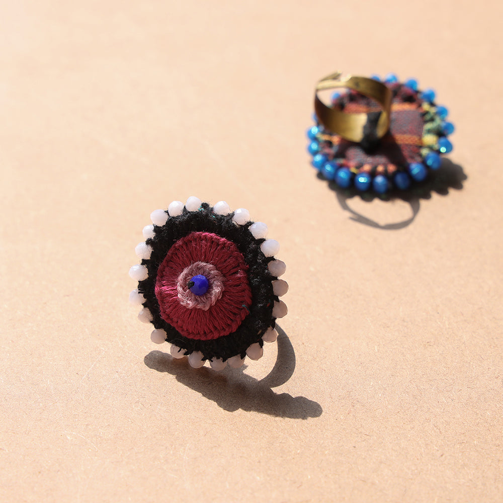 Beadwork & Embroidered Handmade Ring by Rangila Dhaga