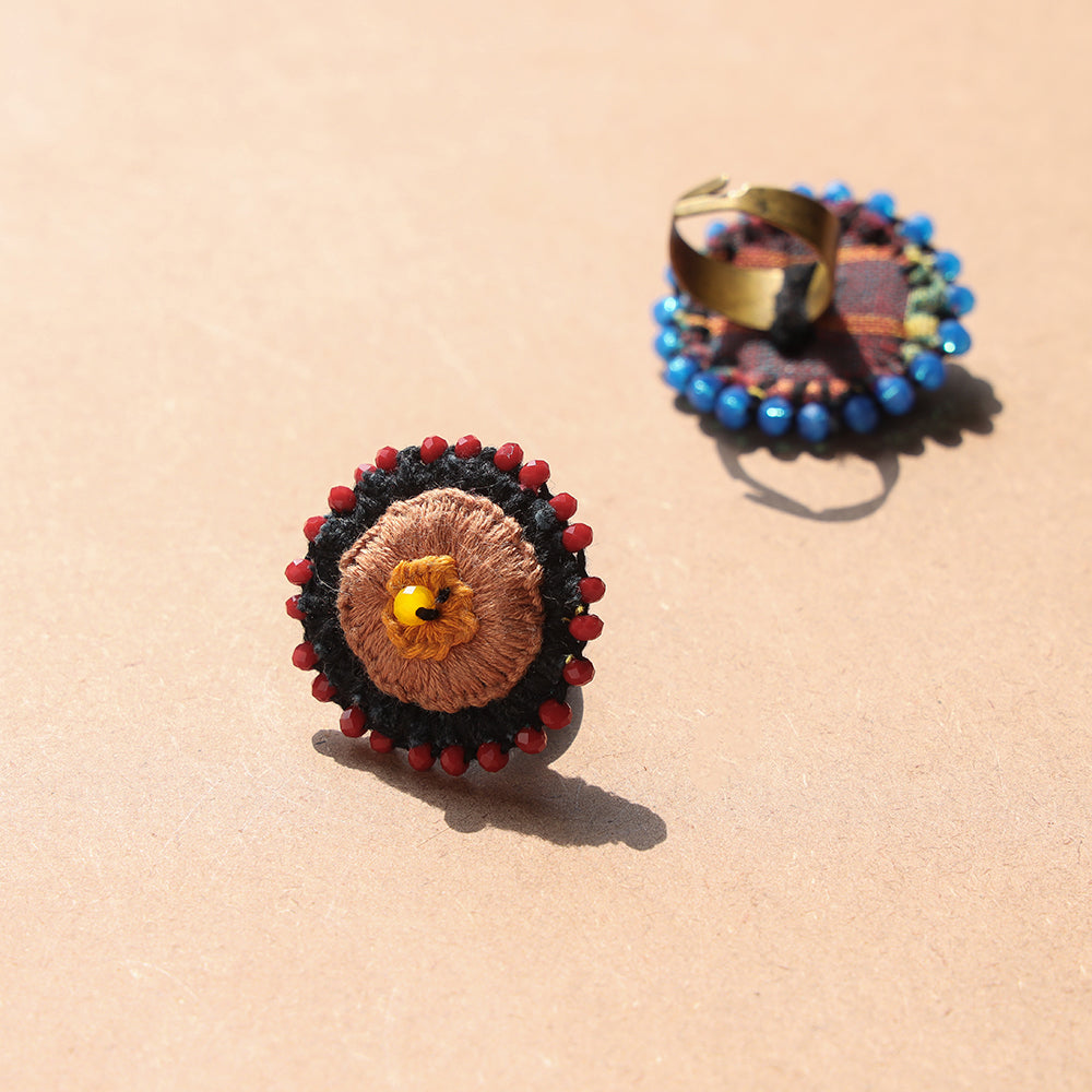 Beadwork & Embroidered Handmade Ring by Rangila Dhaga