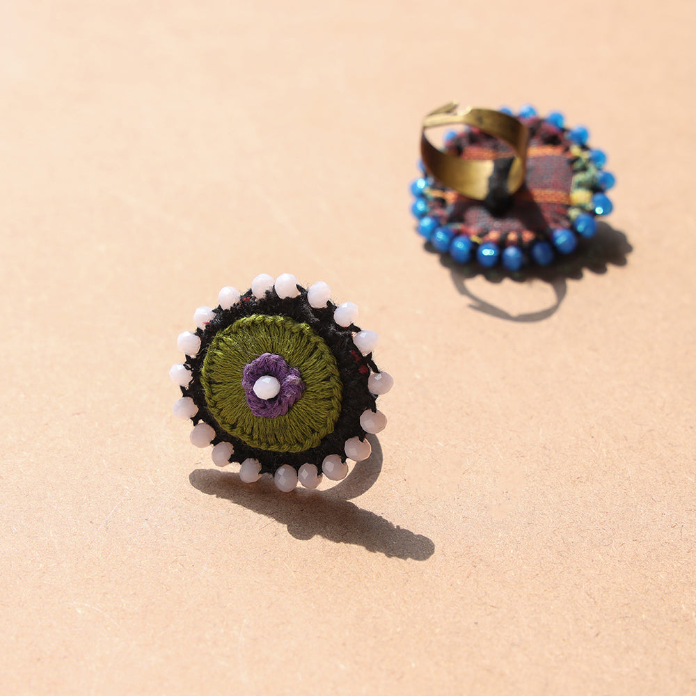 Beadwork & Embroidered Handmade Ring by Rangila Dhaga