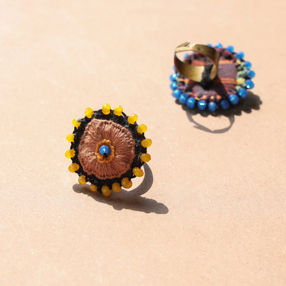 Beadwork & Embroidered Handmade Ring by Rangila Dhaga