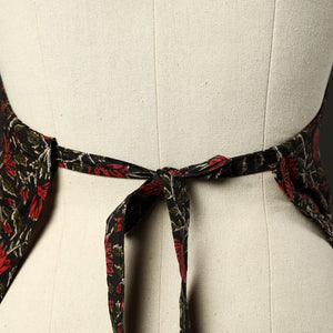 Black - Bagru Block Print Cotton Apron with Pocket 16