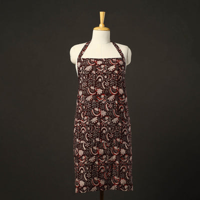 Brown - Bagru Block Print Cotton Apron with Pocket 18