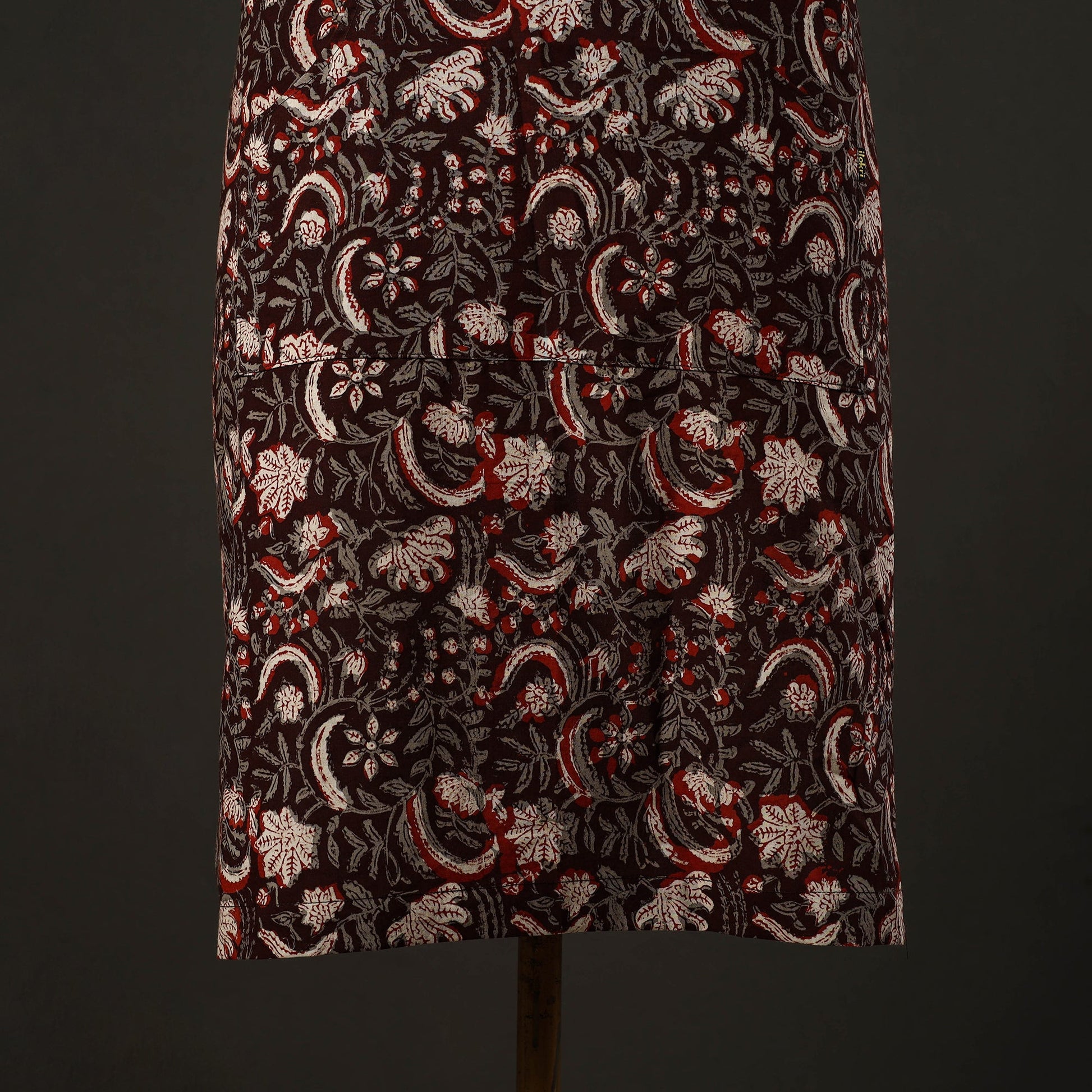 Brown - Bagru Block Print Cotton Apron with Pocket 18