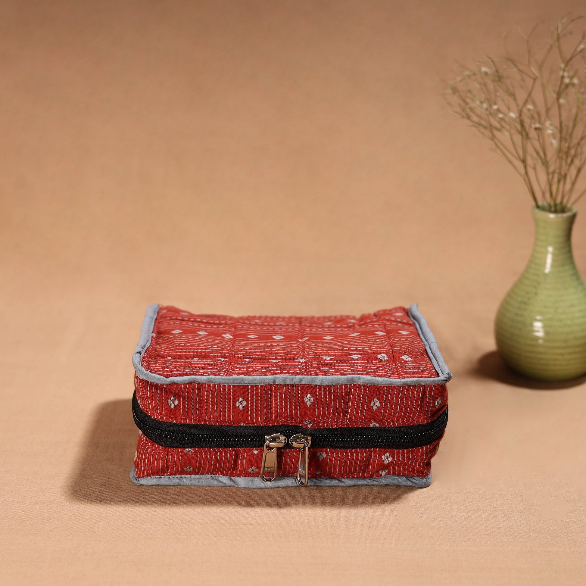 Handmade 4 Pockets Cotton Jewellery Bag 07