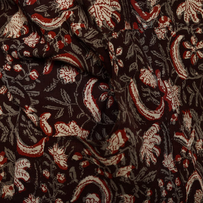 Brown - Bagru Block Print Cotton Apron with Pocket 18