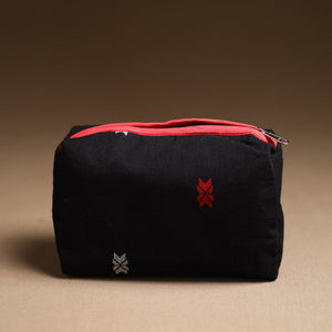 Black - Handmade Cotton Toiletry Pouch 03