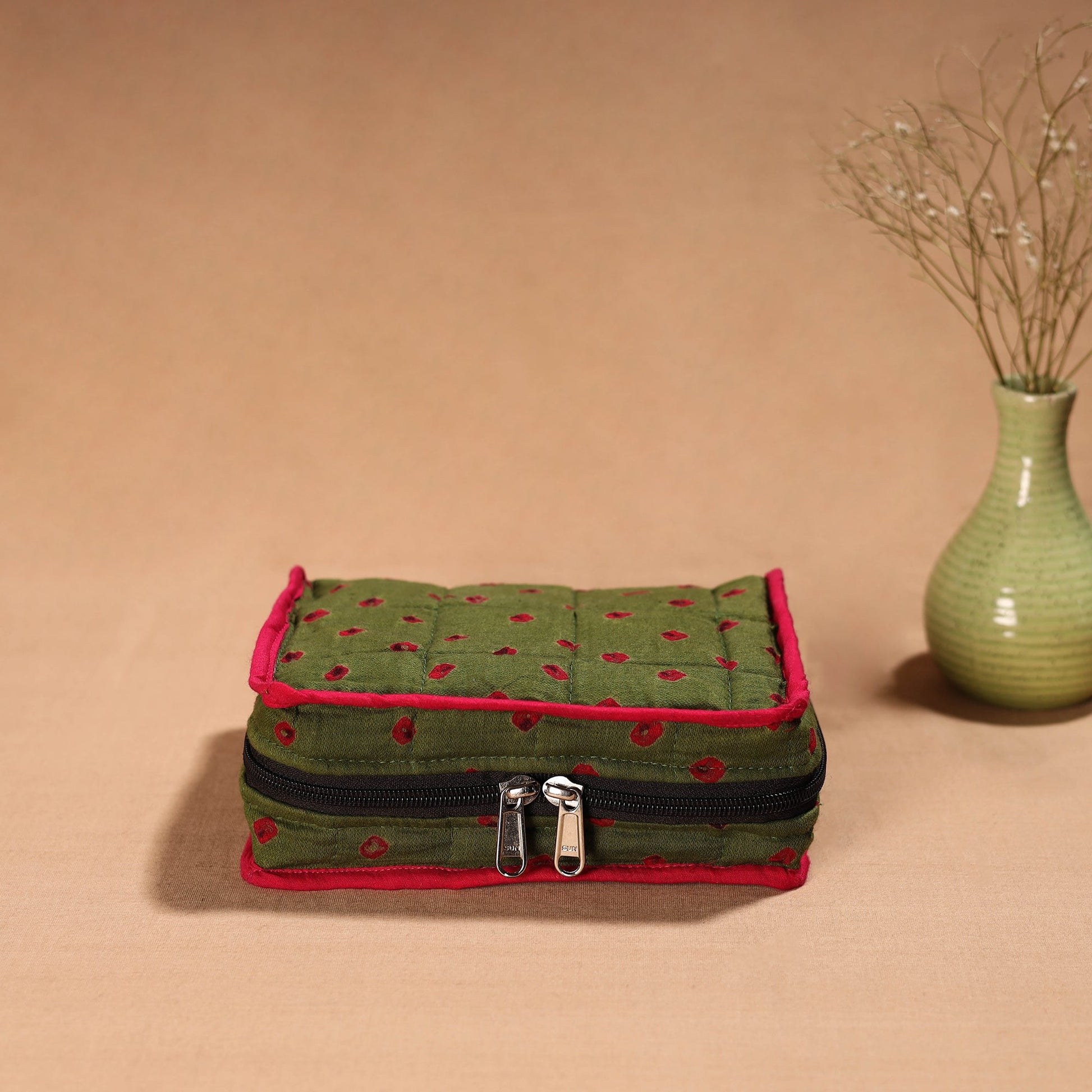 Handmade 4 Pockets Cotton Jewellery Bag 09