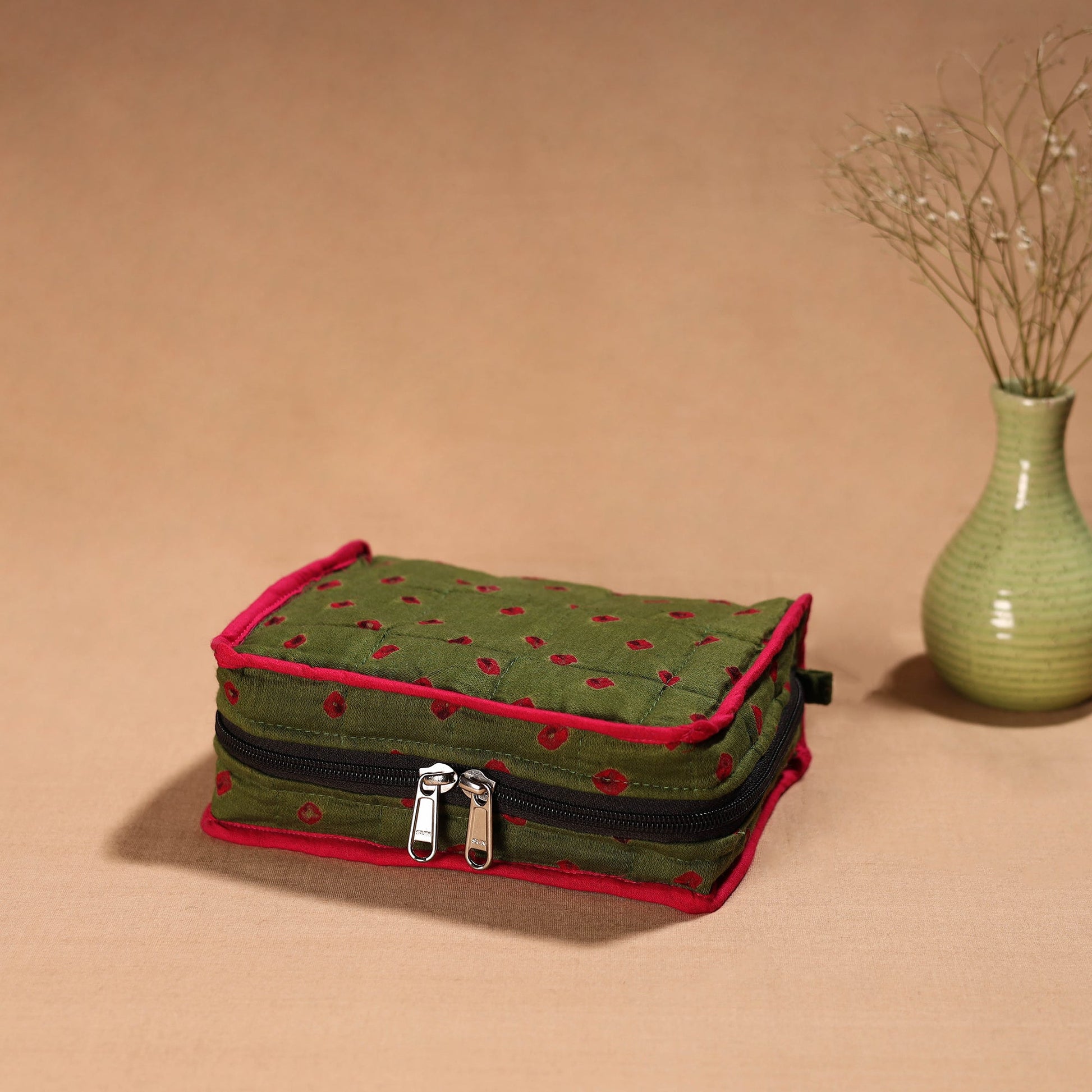 Handmade 4 Pockets Cotton Jewellery Bag 09