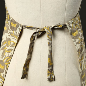 Beige - Bagru Block Print Cotton Apron with Pocket 19