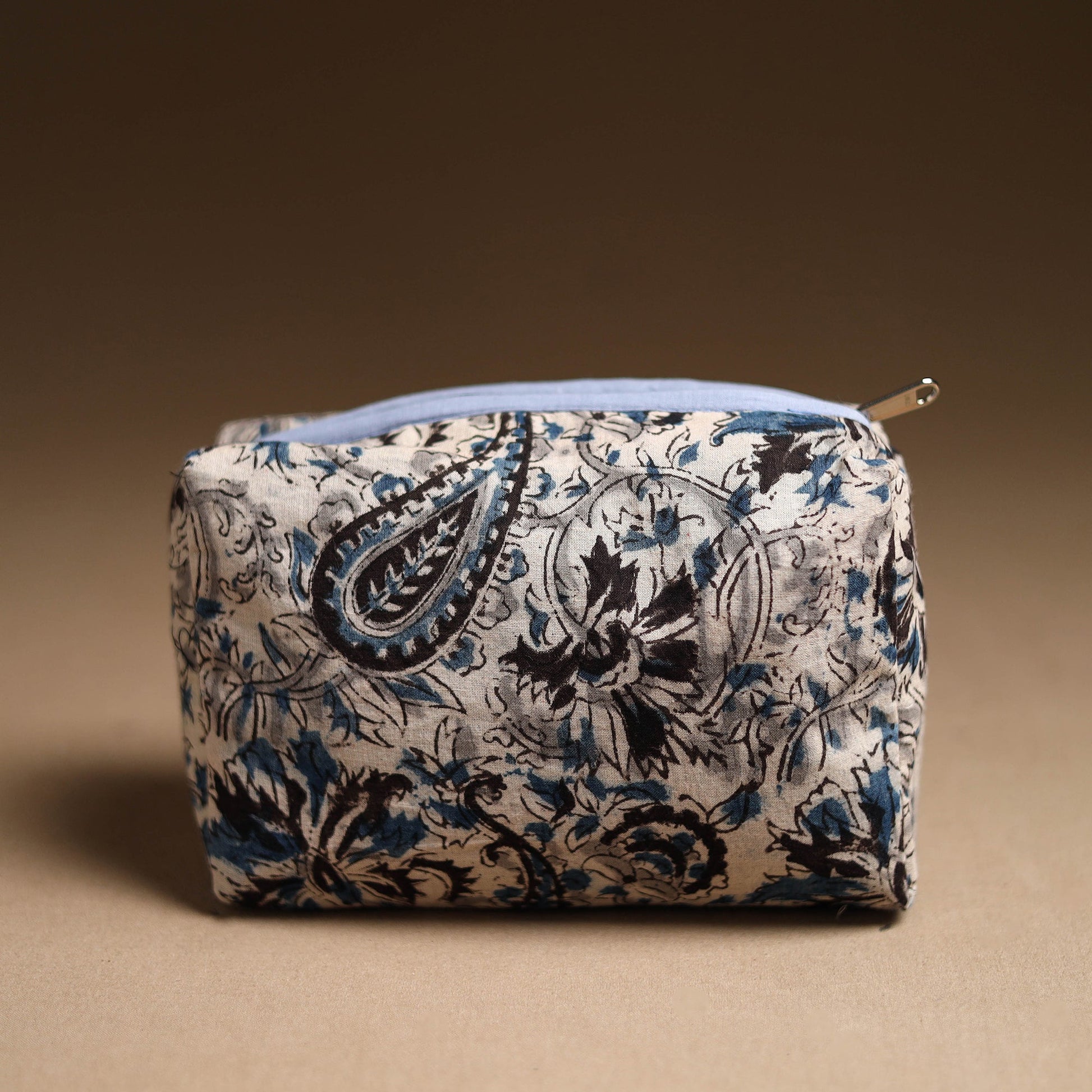 Beige - Handmade Cotton Toiletry Pouch 05