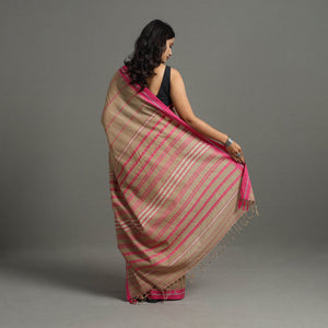 Brown - Bengal Handwoven Cotton Begampuri Saree 08