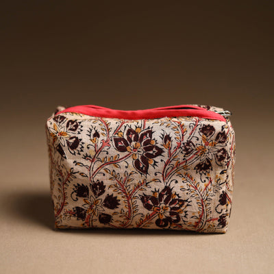 Beige - Handmade Cotton Toiletry Pouch 08