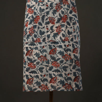 Beige - Bagru Block Print Cotton Apron with Pocket 21