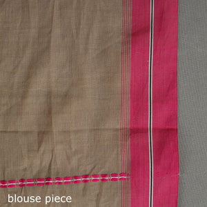 Brown - Bengal Handwoven Cotton Begampuri Saree 08