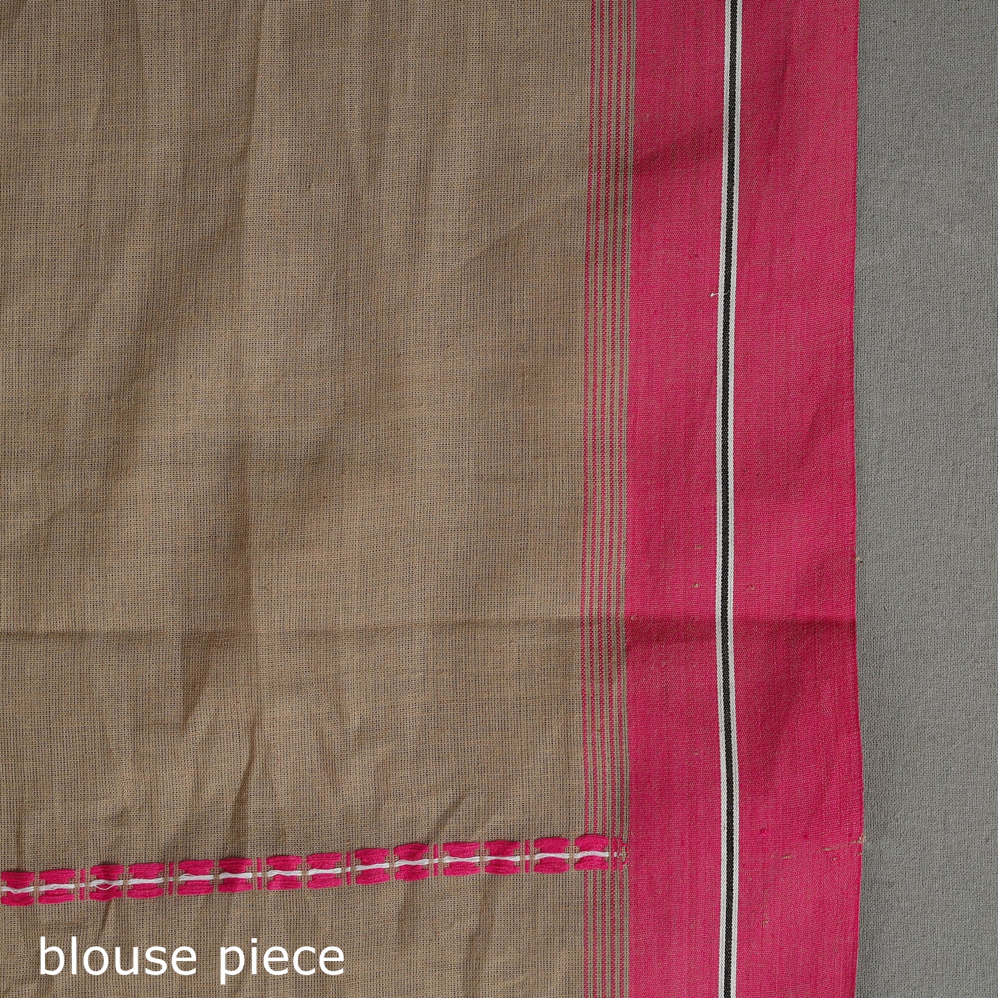 Brown - Bengal Handwoven Cotton Begampuri Saree 08