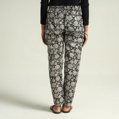Black - Bagru Block Printed Cotton Tapered Pant