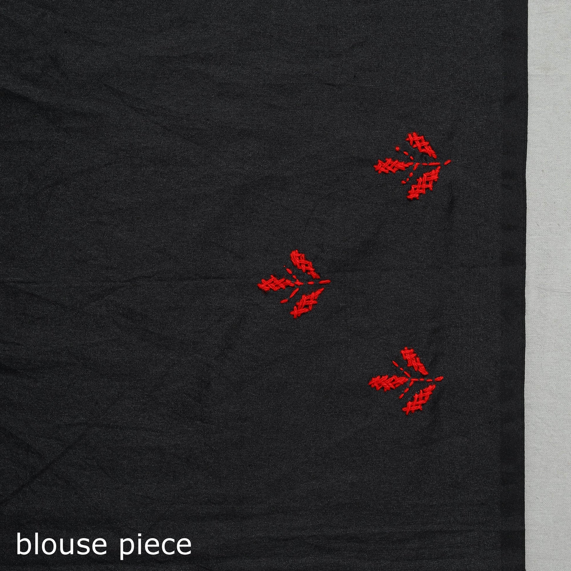 Black - Bengal Nakshi Kantha Embroidery Silk Saree 42