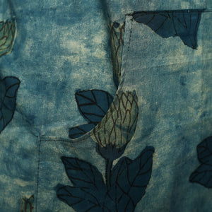 Blue - Bagru Block Print Cotton Apron with Pocket 22