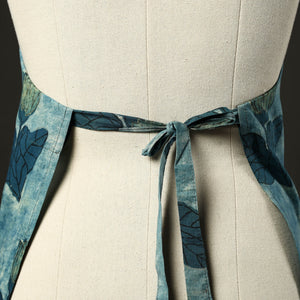 Blue - Bagru Block Print Cotton Apron with Pocket 22