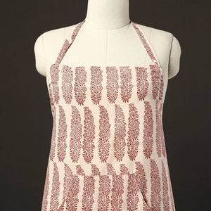 Beige - Bagh Block Print Cotton Apron with Pocket 25