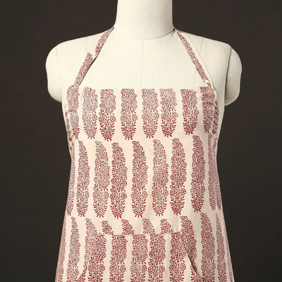 Beige - Bagh Block Print Cotton Apron with Pocket 25