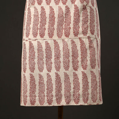 Beige - Bagh Block Print Cotton Apron with Pocket 25