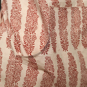Beige - Bagh Block Print Cotton Apron with Pocket 25