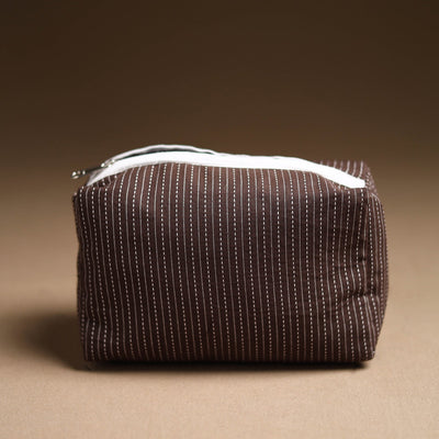 Brown - Handmade Cotton Toiletry Pouch 19