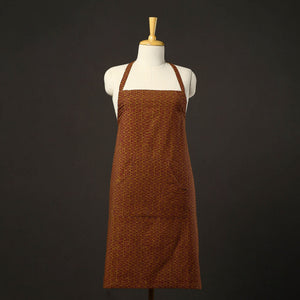 Brown - Bagh Block Print Cotton Apron with Pocket 28