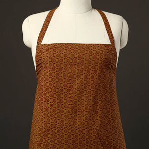 Brown - Bagh Block Print Cotton Apron with Pocket 28