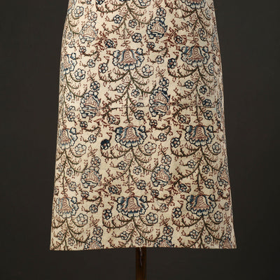 Beige - Kalamkari Block Print Cotton Apron with Pocket 31