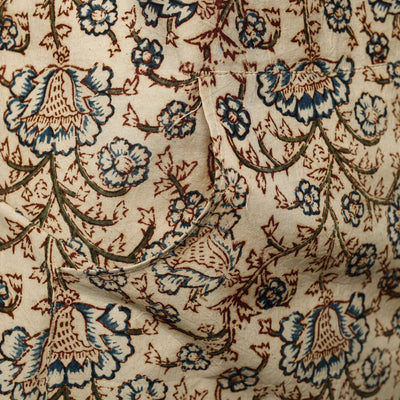 Beige - Kalamkari Block Print Cotton Apron with Pocket 31